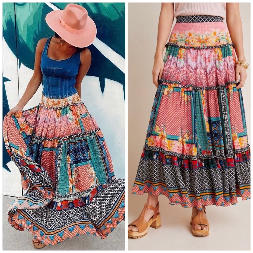 NWT ANTHROPOLOGIE BHANUNI BY JYOTI CELINA TIERED MAXI SKIRT - Picture 15 of 16